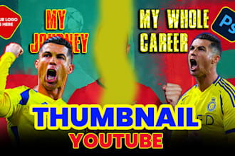 design youtube thumbnails for football and soccer channels
