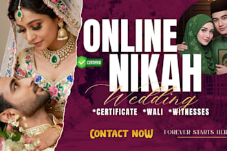 offer nikah online for islamic wedding wali and witnesses with certificate