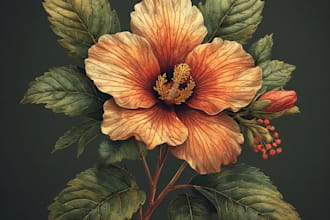 draw realistic botanical illustration