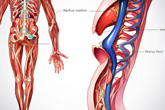 draw exercise, medical and anatomy illustrations