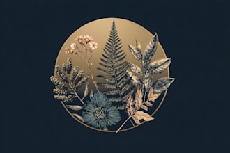design a unique botanical boho logo