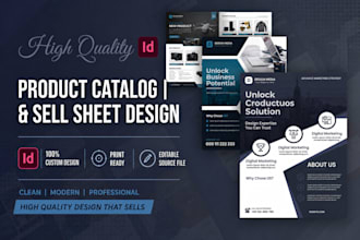 design custom indesign sell sheets and product catalog pages