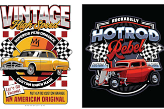 design high quality racing t shirt logo with unlimited revision