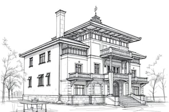 draw an architectural sketches of building illustrations