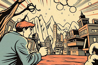 draw a retro vintage comic illustration