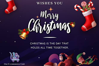 design eye catching christmas flyer, holiday card, and new year poster