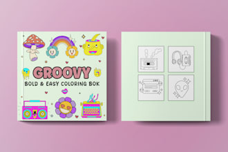 design bold and easy coloring book for amazon KDP