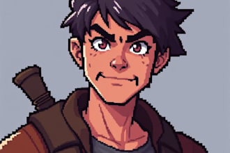 draw expressive pixel art character portraits for your game