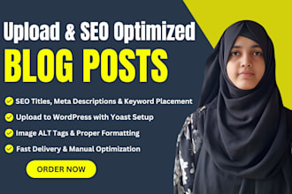 upload and SEO optimize your wordpress blog posts as your virtual assistant