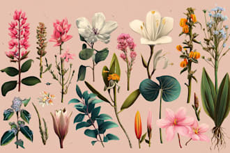 draw botanical illustration of flower illustration