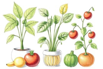 draw realistic plants, vegetables, fruits