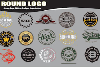 design circular round logo,badge,stamp,label,path,sticker