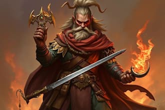 draw dnd character design and illustration