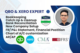 do bookkeeping, accounting, catchup, cleanup in quickbooks online xero zoho