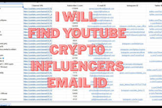 find youtube crypto influencers email id