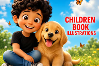 illustrate 3d children story book illustration, kids story book illustration