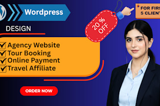 create tour, travel marketing agency wordpress website