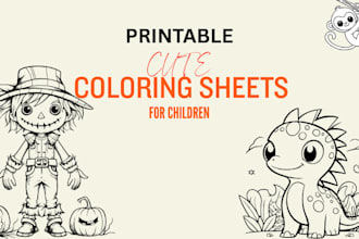 design printable cute coloring sheets for children