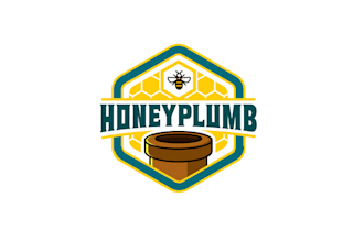 design honey jar bees plumbing company logo