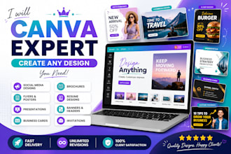 create any design using canva as canva expert