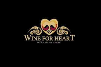 design aesthetics luxurious wine heart logo for healthy wine