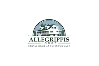 design ideal mountain lake vacation home logo