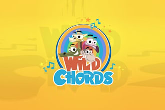 design wild chords guitar game with animals logo