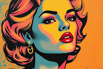 create a unique pop art and street modern artwork