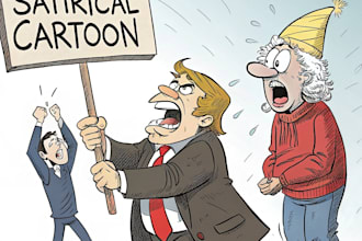draw a political or satirical cartoon