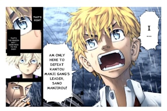 draw in shonen manga style, manga line art and manga coloring