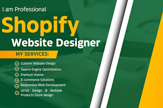 build a complete shopify store and shopify web site