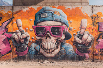 draw graffiti designs murals and wall art or skateboards