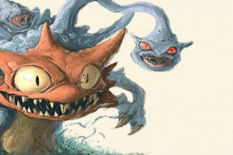 create dragon creature illustration,character design for you