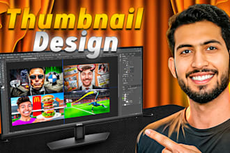 create modern, clean, and attractive youtube thumbnails