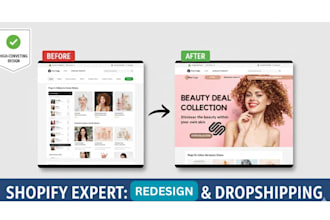 do shopify website design and shopify dropshipping store revamp