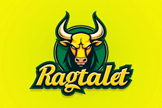 design realistic bull head mascot logo with express delivery