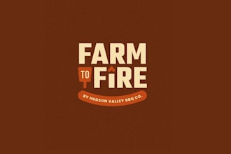 design open fire wedding catering logo
