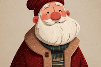 draw christmas illustrations and cards for you