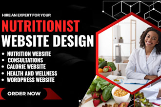 design nutrition website with recipe database calorie calculator an consultation