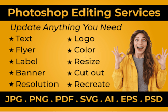 quickly fix, edit, resize or vectorize your logo, ai image, banner, label design