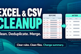 clean, deduplicate and merge your excel or CSV data