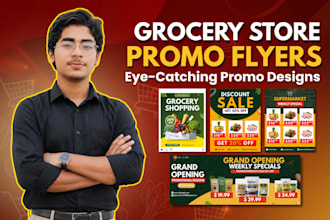 design modern supermarket and grocery sale flyer