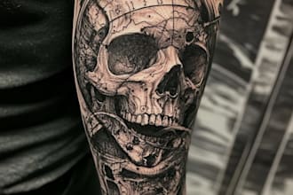 make a line art design and minimalist tattoo for you