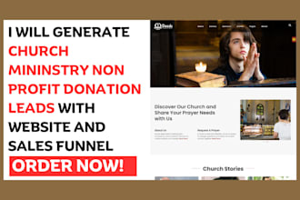 generate church ministry non profit donation leads website design