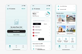 build attractive esim app, linphone app, mobile data app, voip app, esim website