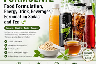 formulate food formulation, energy drink, beverages formulation sodas, and tea