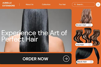 design hair extension shopify store hair website beauty website wig store