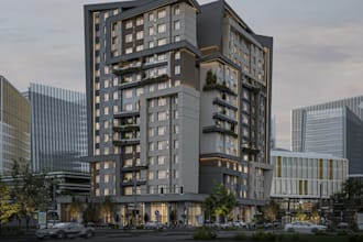 renovate3d residential tower,skyscraper building,highrise design,car park render