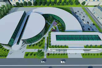 renew 3d modern shopping center,mall exterior render,landscape design, car park