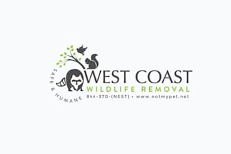 design pictorial west coast wildlife removal logo